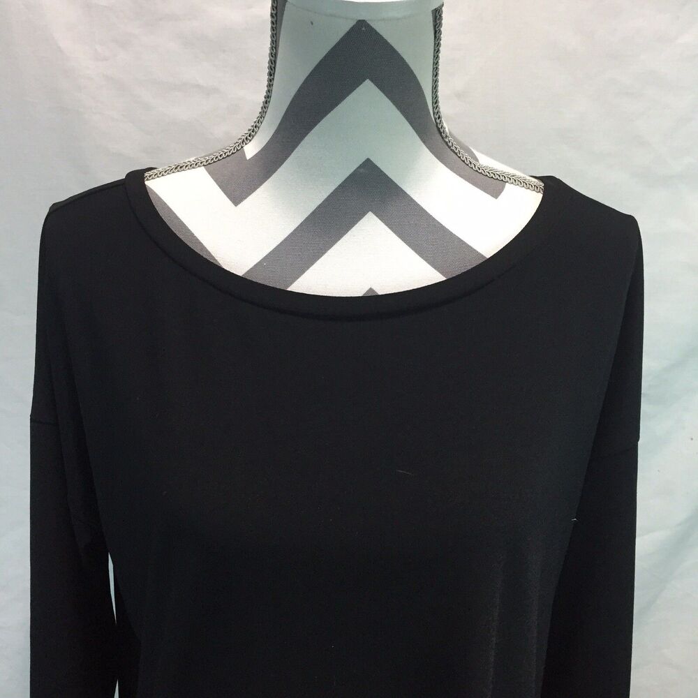 Women's LEITH Black Dolman Shirt Dress Long sleeve Medium N1
